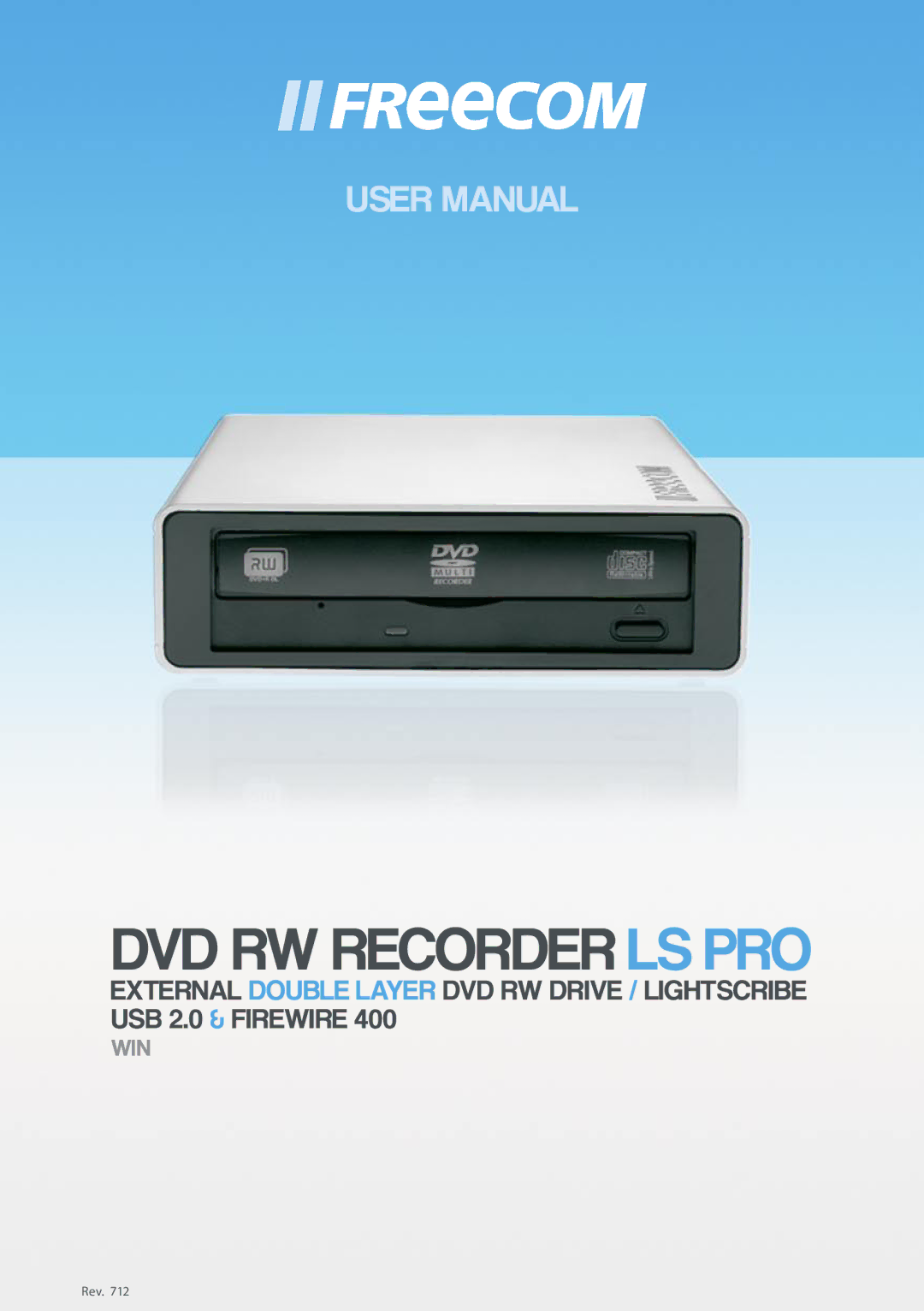 Freecom Technologies 400 user manual DVD RW Recorder LS PRO 