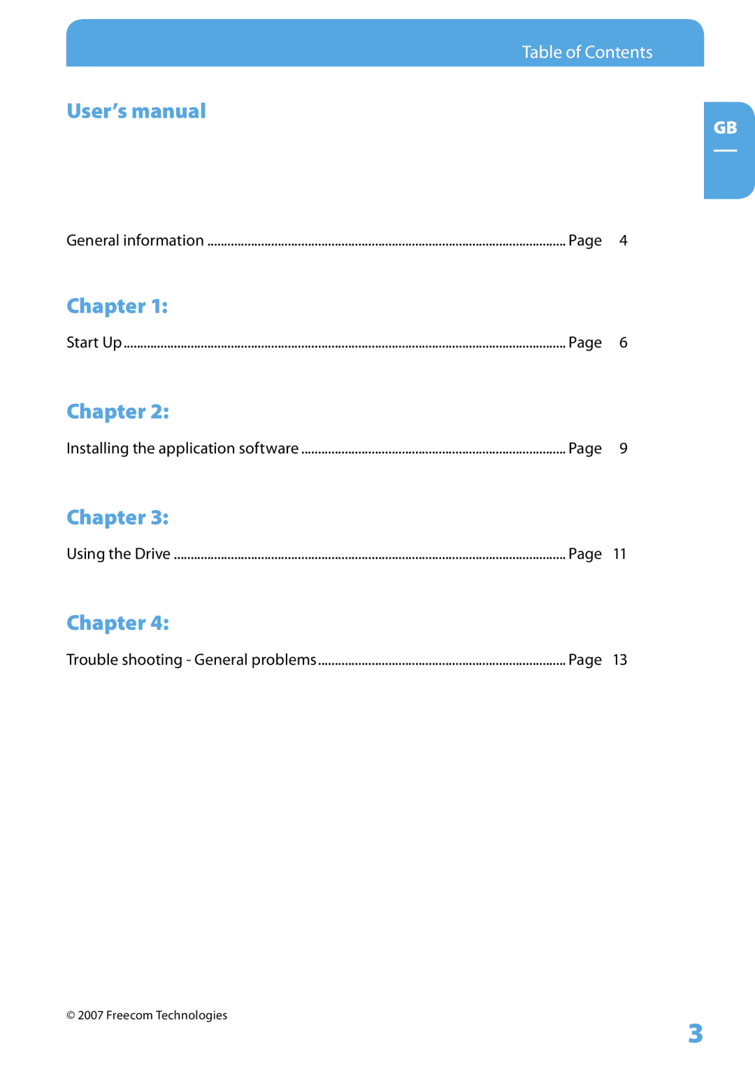 Freecom Technologies 400 user manual User’s manual, Chapter 