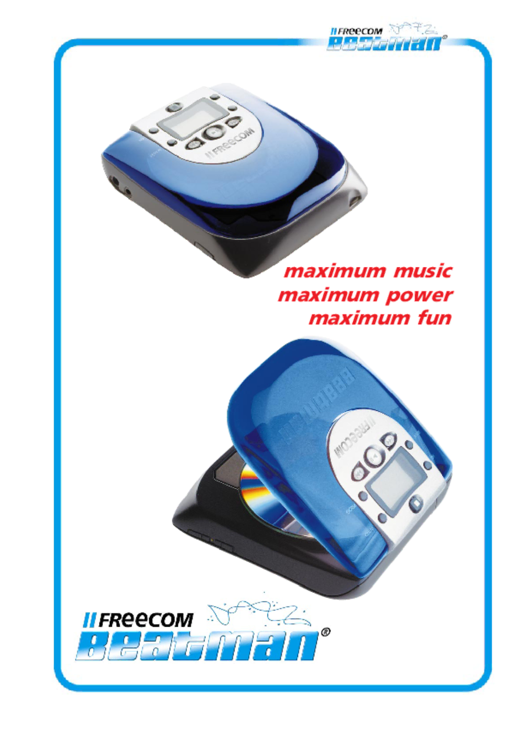 Freecom Technologies Beatman Mini CD I manual Maximum music maximum power maximum fun 