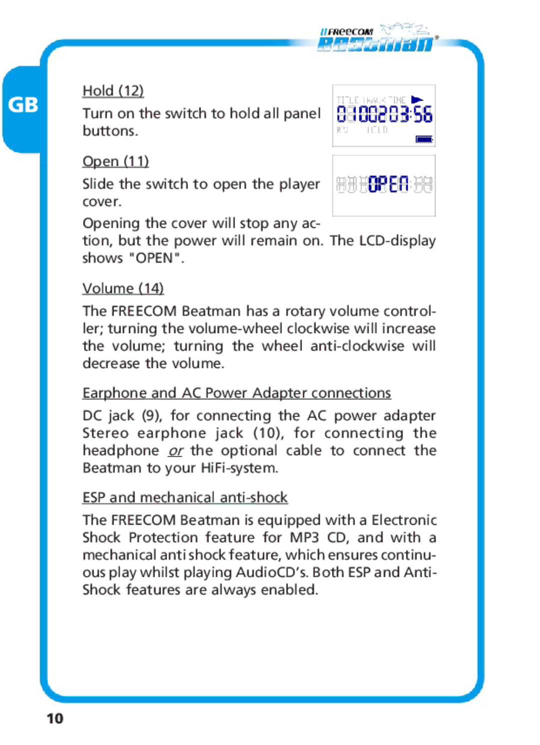 Freecom Technologies Beatman Mini CD I manual 