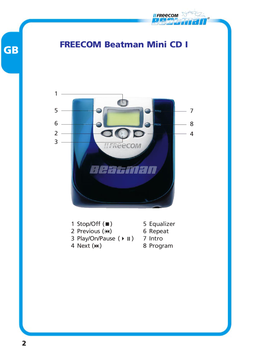 Freecom Technologies Beatman Mini CD I manual Freecom Beatman Mini CD 