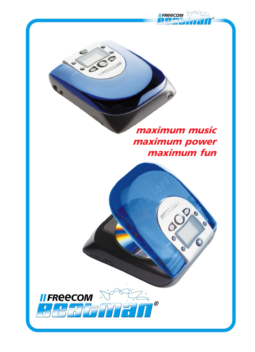 Freecom Technologies Beatman Mini CD I manual maximum music maximum power maximum fun 