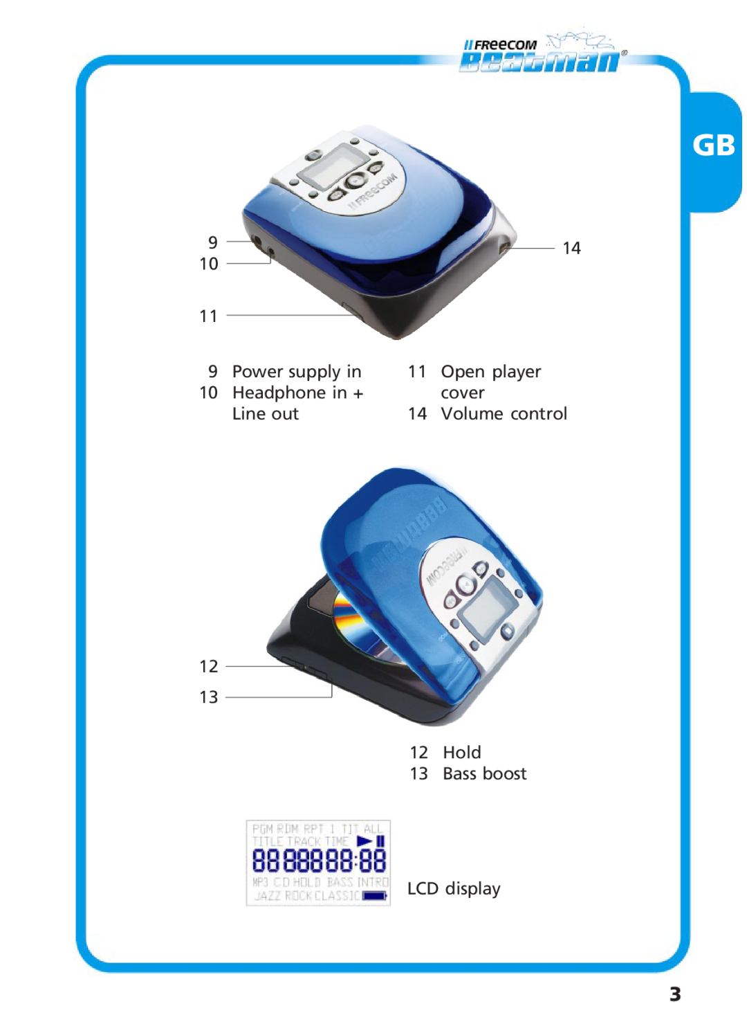 Freecom Technologies Beatman Mini CD I manual Power supply in 
