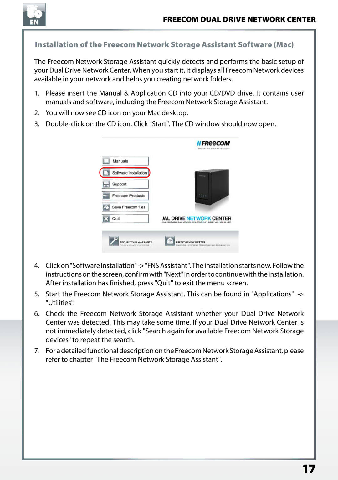 Freecom Technologies user manual Freecom Dual Drive Network Center 