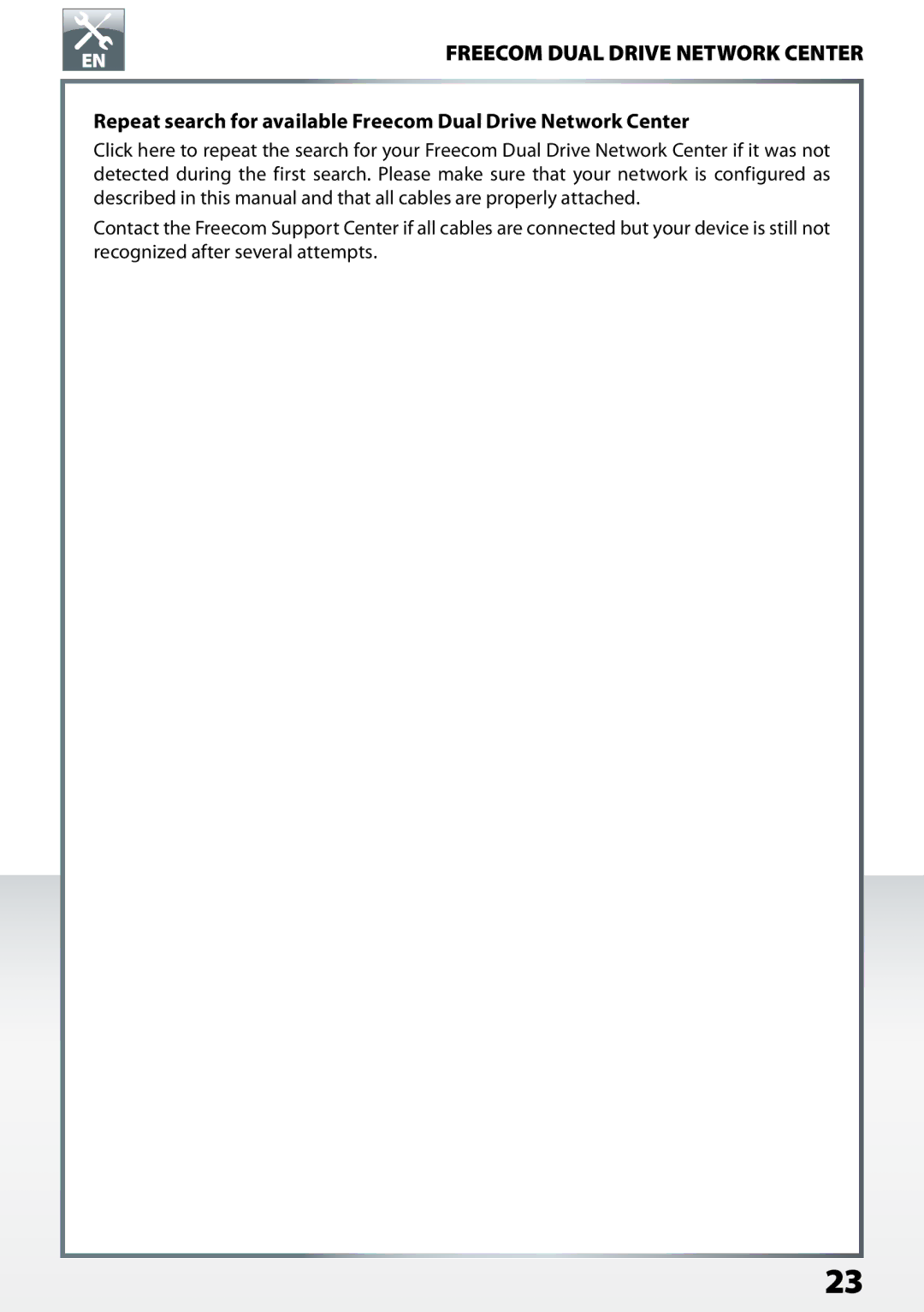 Freecom Technologies user manual Freecom Dual Drive Network Center 