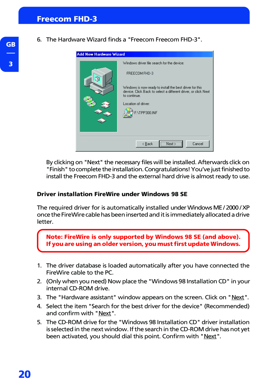 Freecom Technologies manual Freecom FHD-3 
