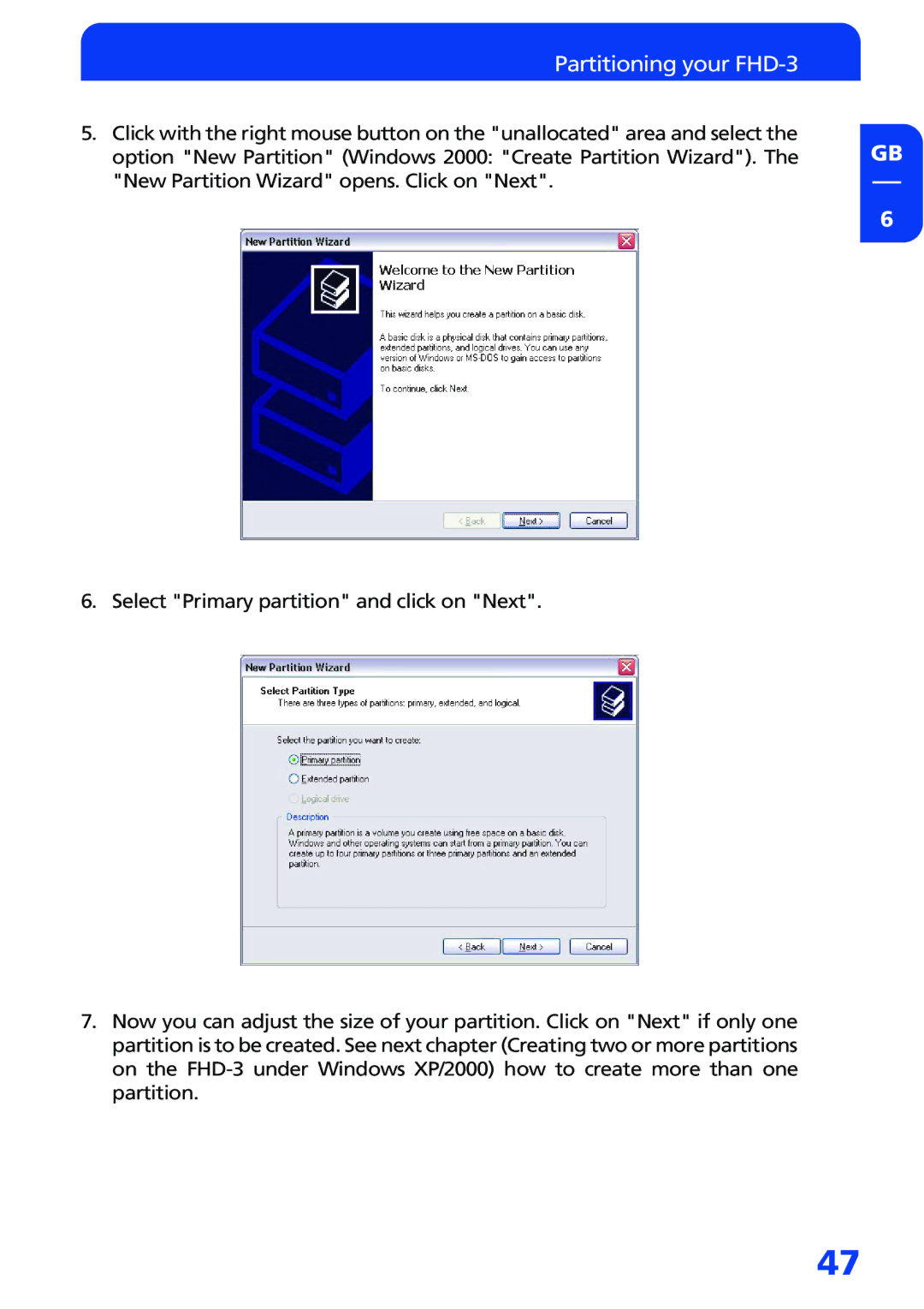 Freecom Technologies manual Partitioning your FHD-3 