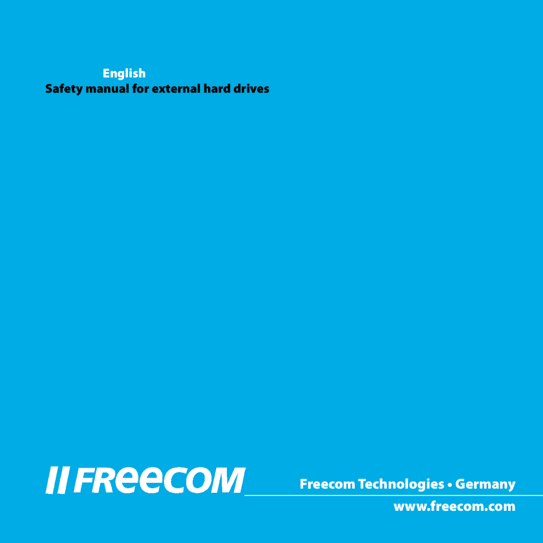 Freecom Technologies FHD-xx manual Freecom Technologies Germany 