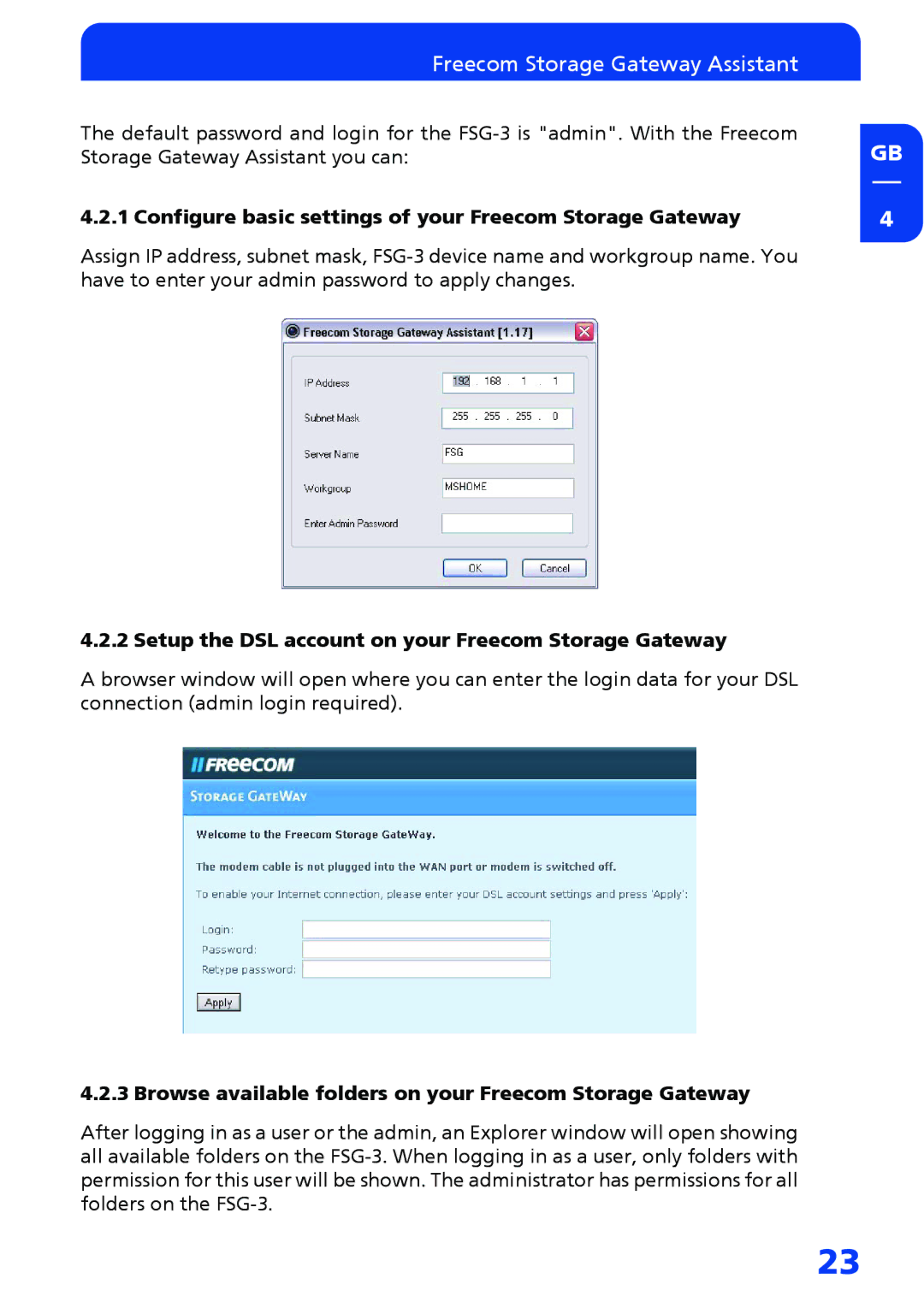 Freecom Technologies FSG-3 manual Configure basic settings of your Freecom Storage Gateway 