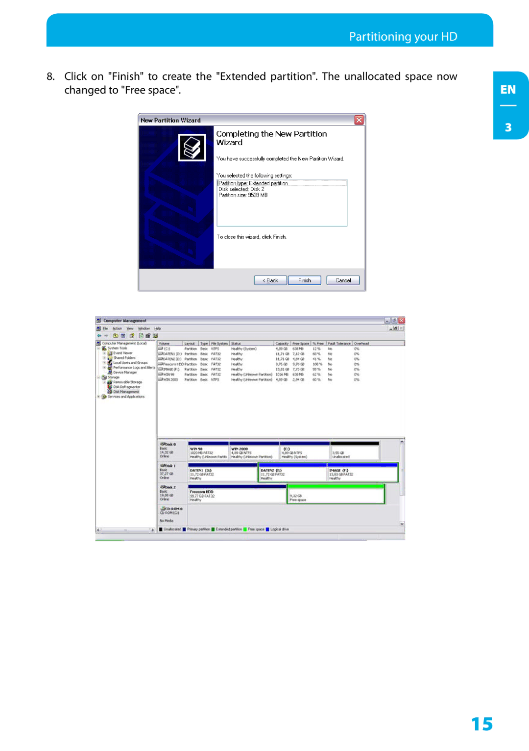 Freecom Technologies Hard Drive Dock Quattro user manual Changed to Free space 