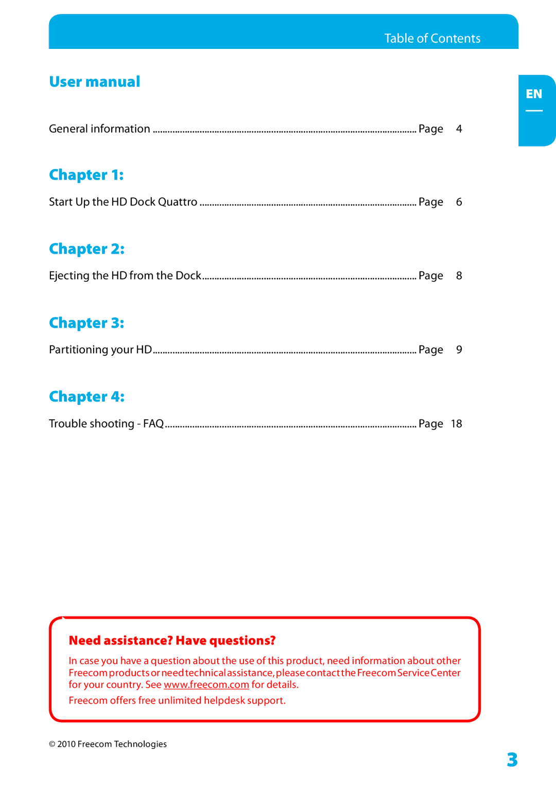 Freecom Technologies Hard Drive Dock Quattro user manual Chapter 