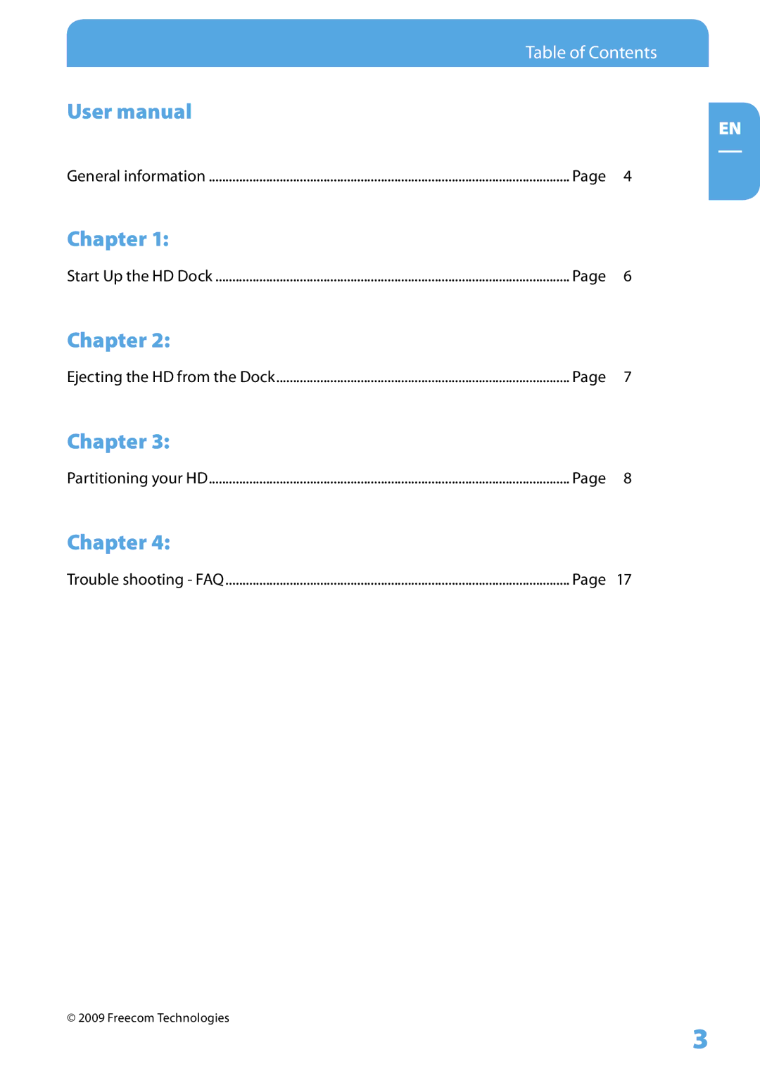 Freecom Technologies Hard Drive Dock user manual Chapter 