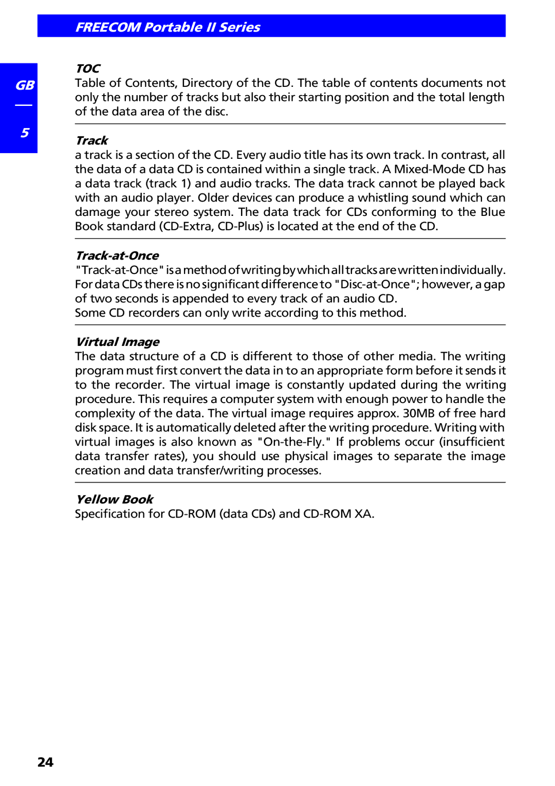 Freecom Technologies II manual Toc 