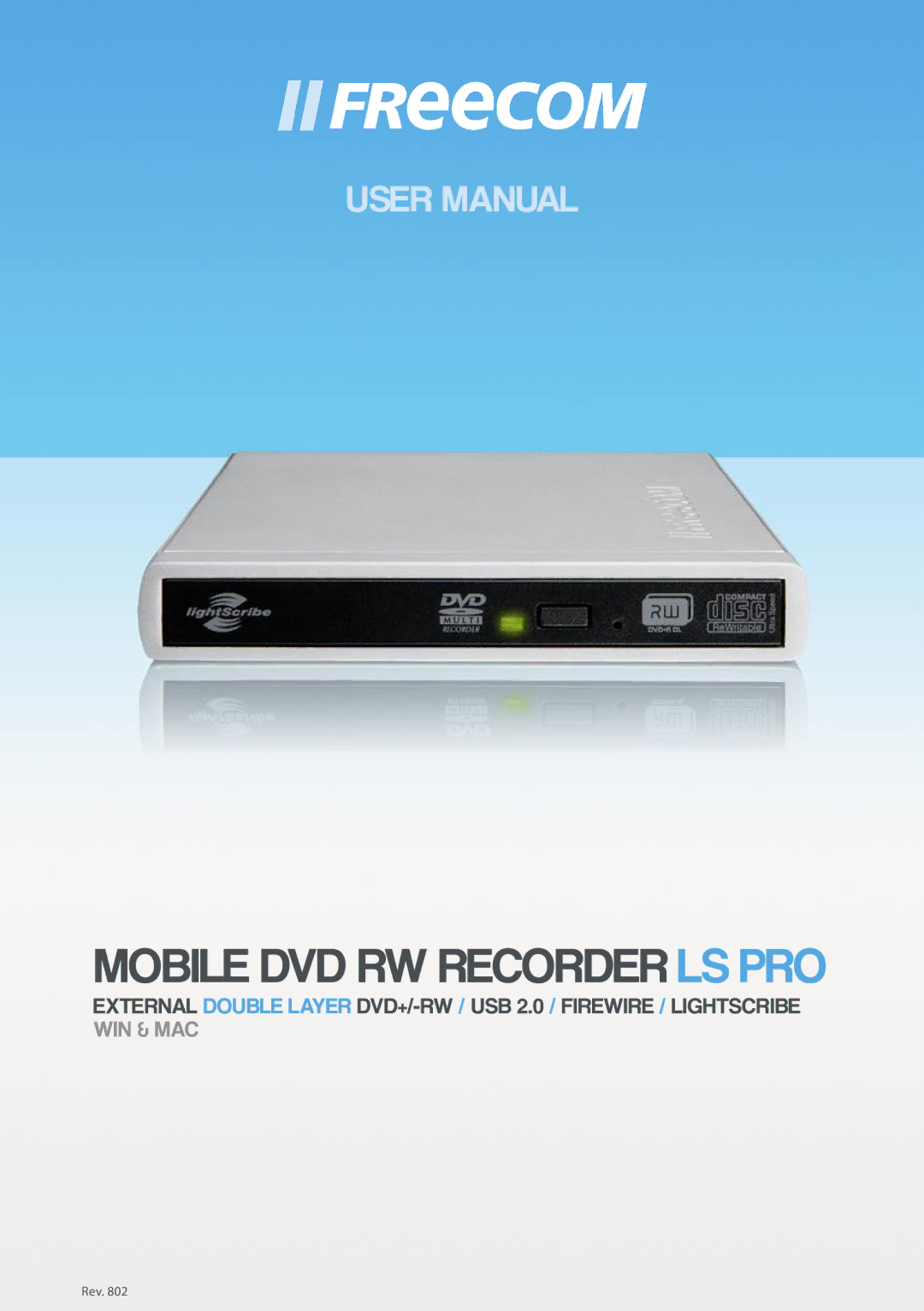 Freecom Technologies user manual Mobile DVD RW Recorder LS PRO 