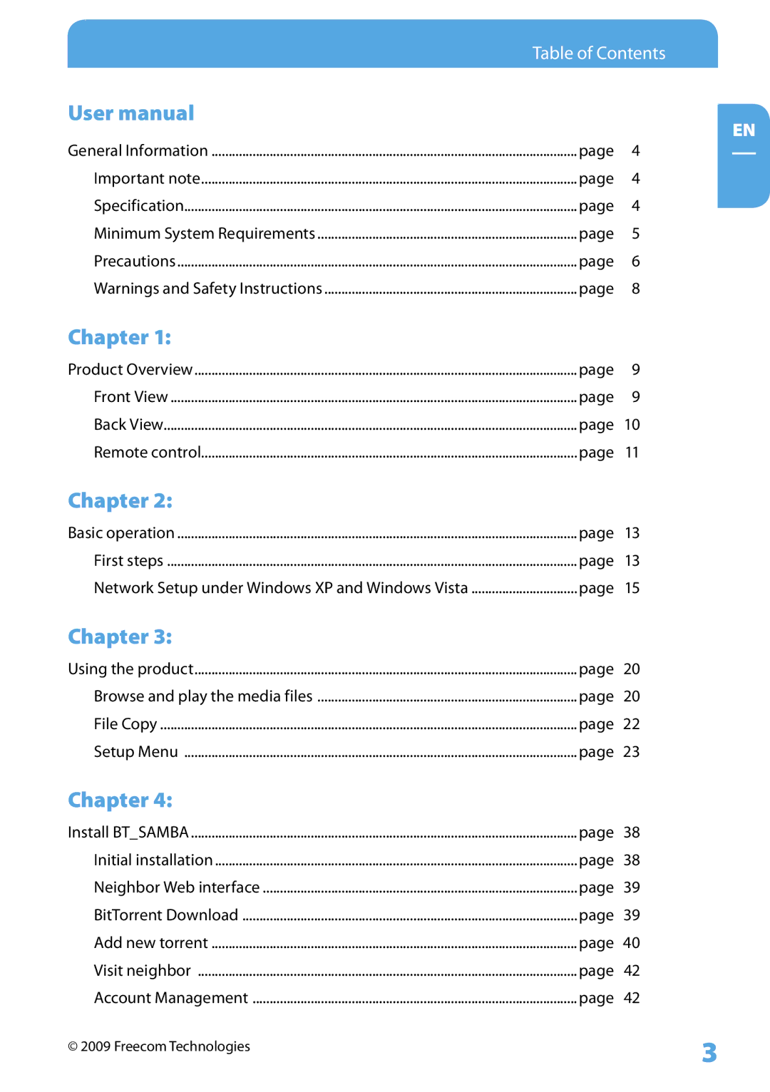 Freecom Technologies Media Player II user manual Chapter 