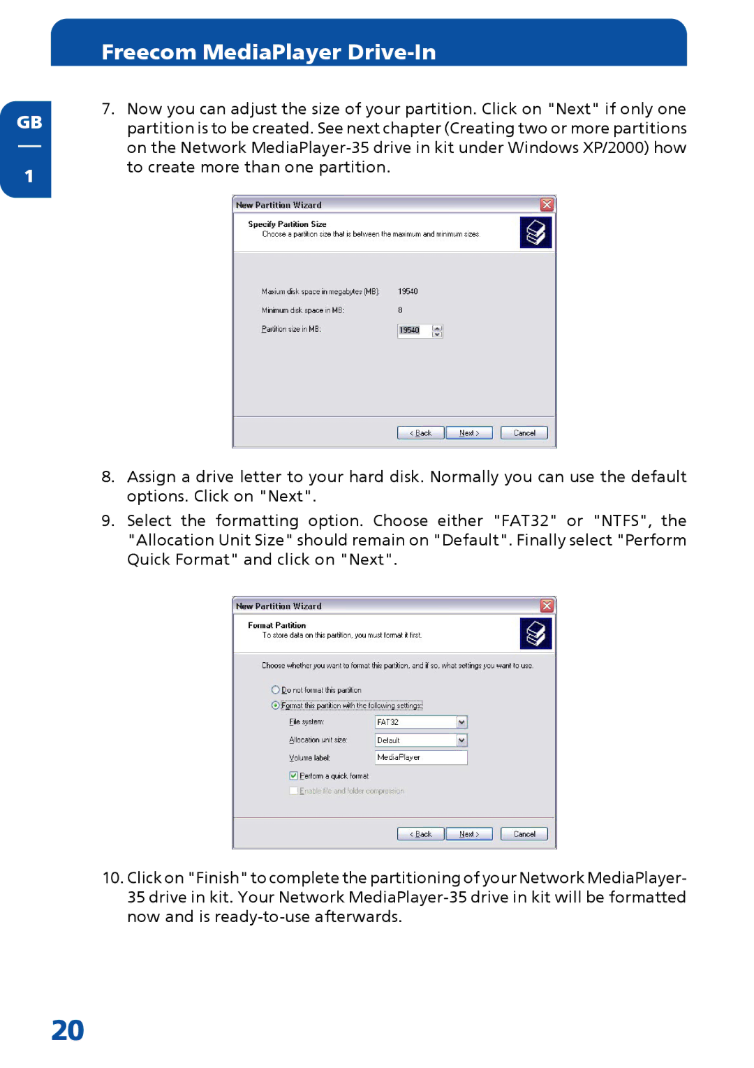 Freecom Technologies MediaPlayer Drive-In Kit manual Freecom MediaPlayer Drive-In 