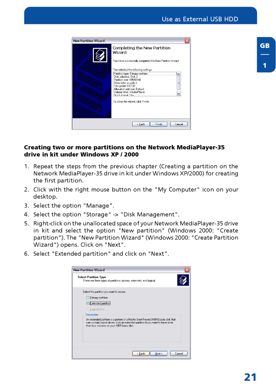 Freecom Technologies MediaPlayer Drive-In Kit manual Use as External USB HDD 