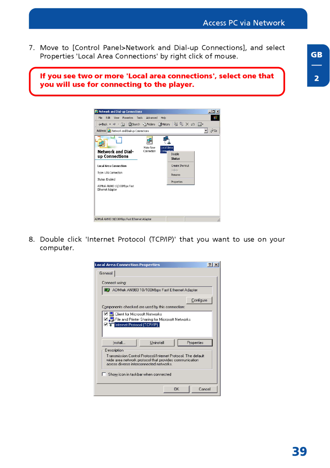 Freecom Technologies MediaPlayer Drive-In Kit manual Access PC via Network 