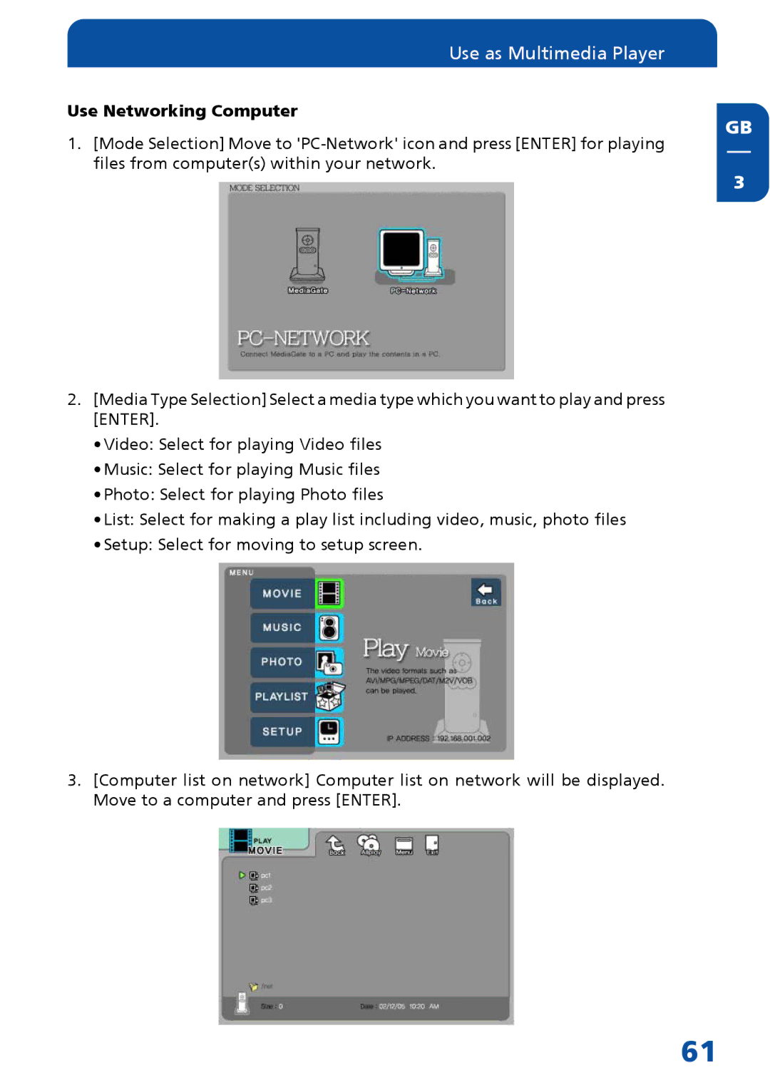 Freecom Technologies MediaPlayer Drive-In Kit manual Use Networking Computer 