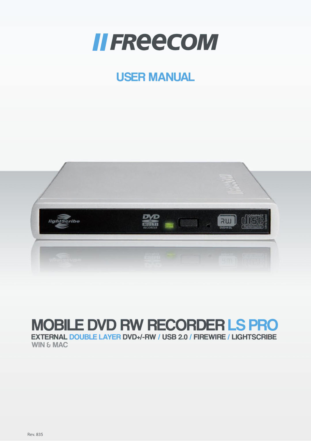 Freecom Technologies Mobile DVD RW Recorder LS PRO user manual 