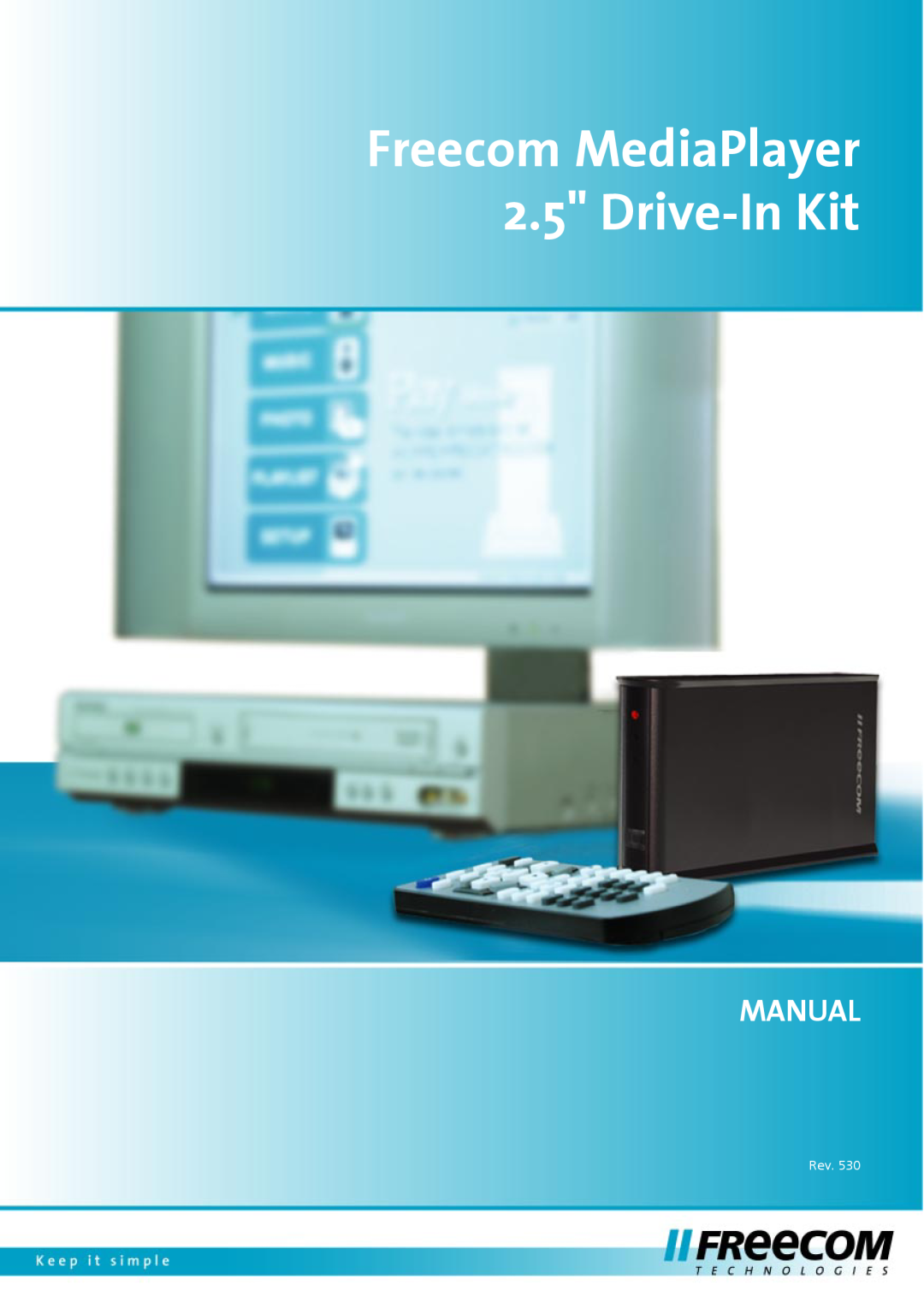 Freecom Technologies Multimedia Player manual Freecom MediaPlayer 2.5 Drive-In Kit, Manual 