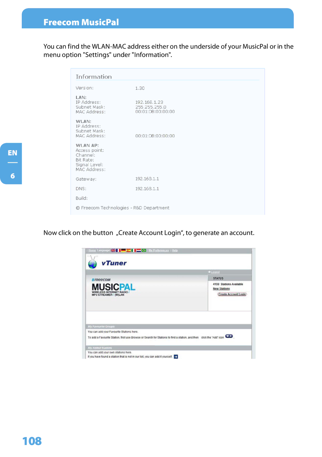 Freecom Technologies MusicPal user manual 108 