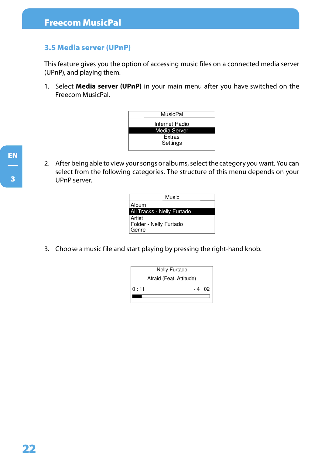 Freecom Technologies MusicPal user manual Media server UPnP 