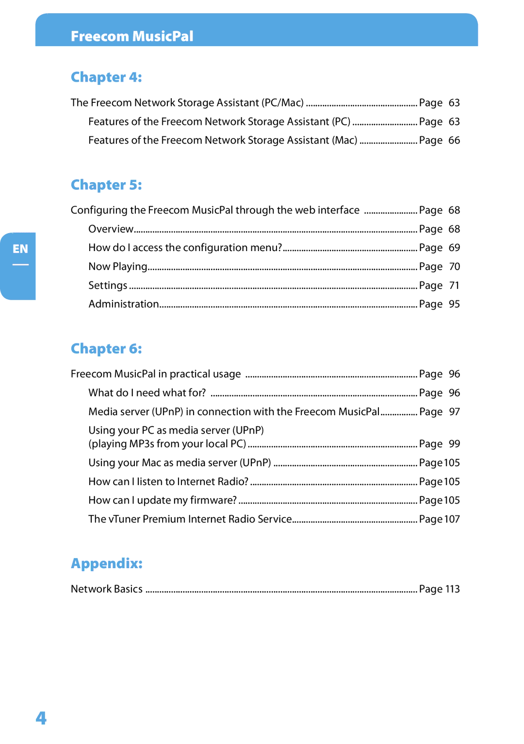 Freecom Technologies MusicPal user manual Appendix 