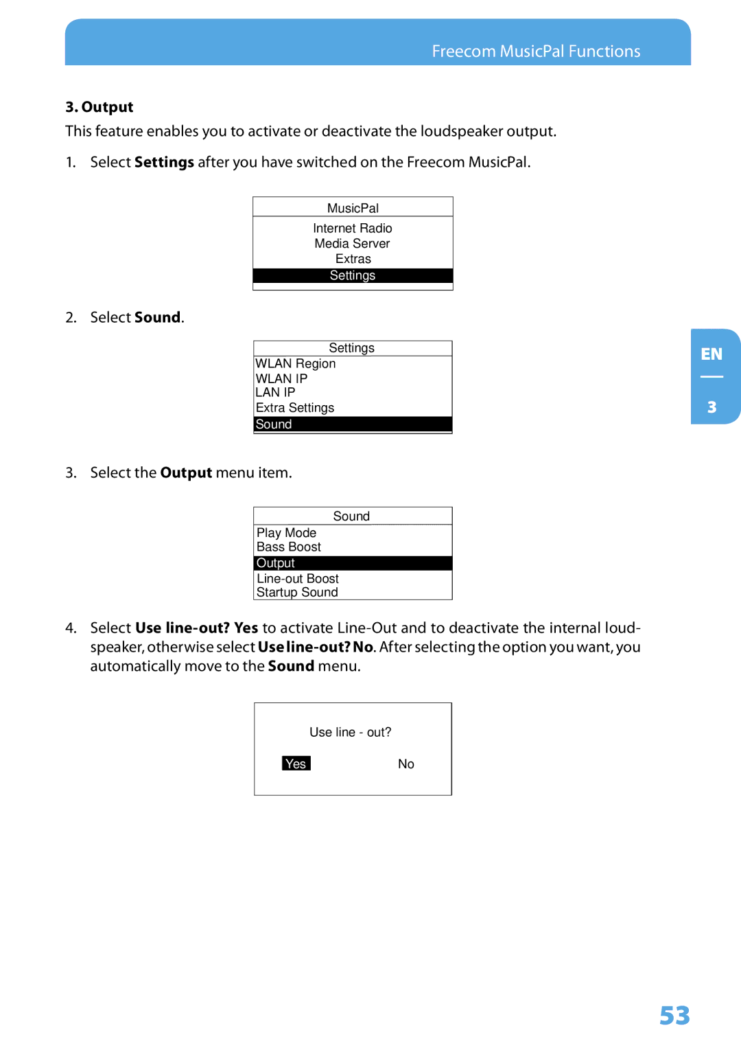 Freecom Technologies MusicPal user manual Output 