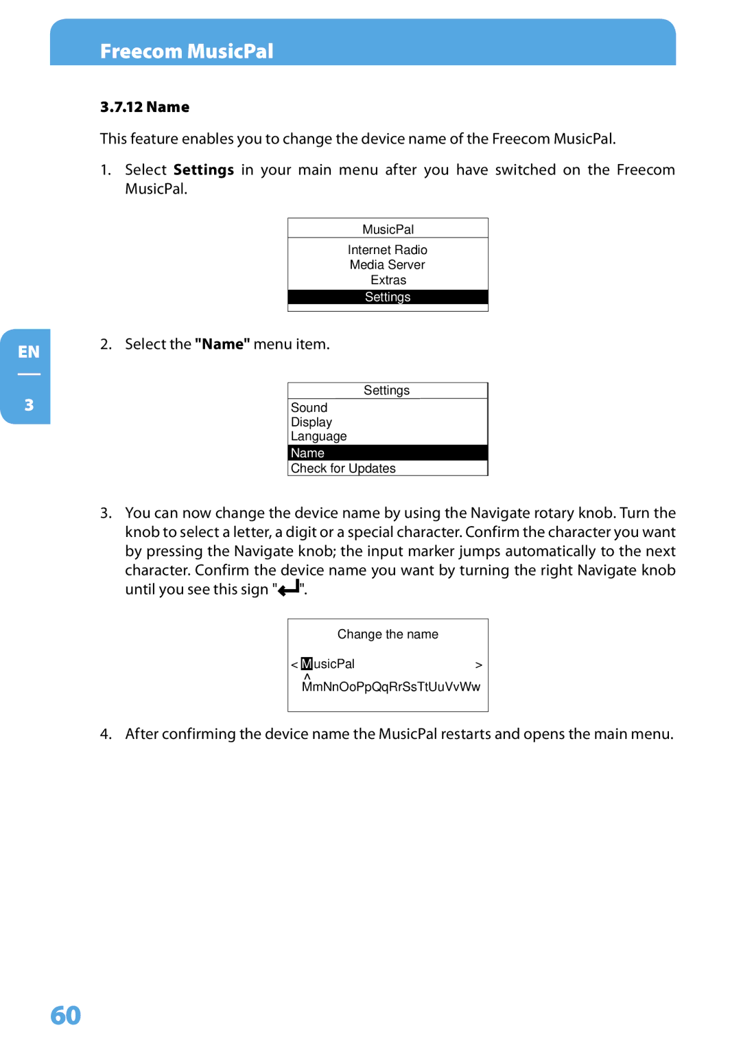 Freecom Technologies MusicPal user manual Name 