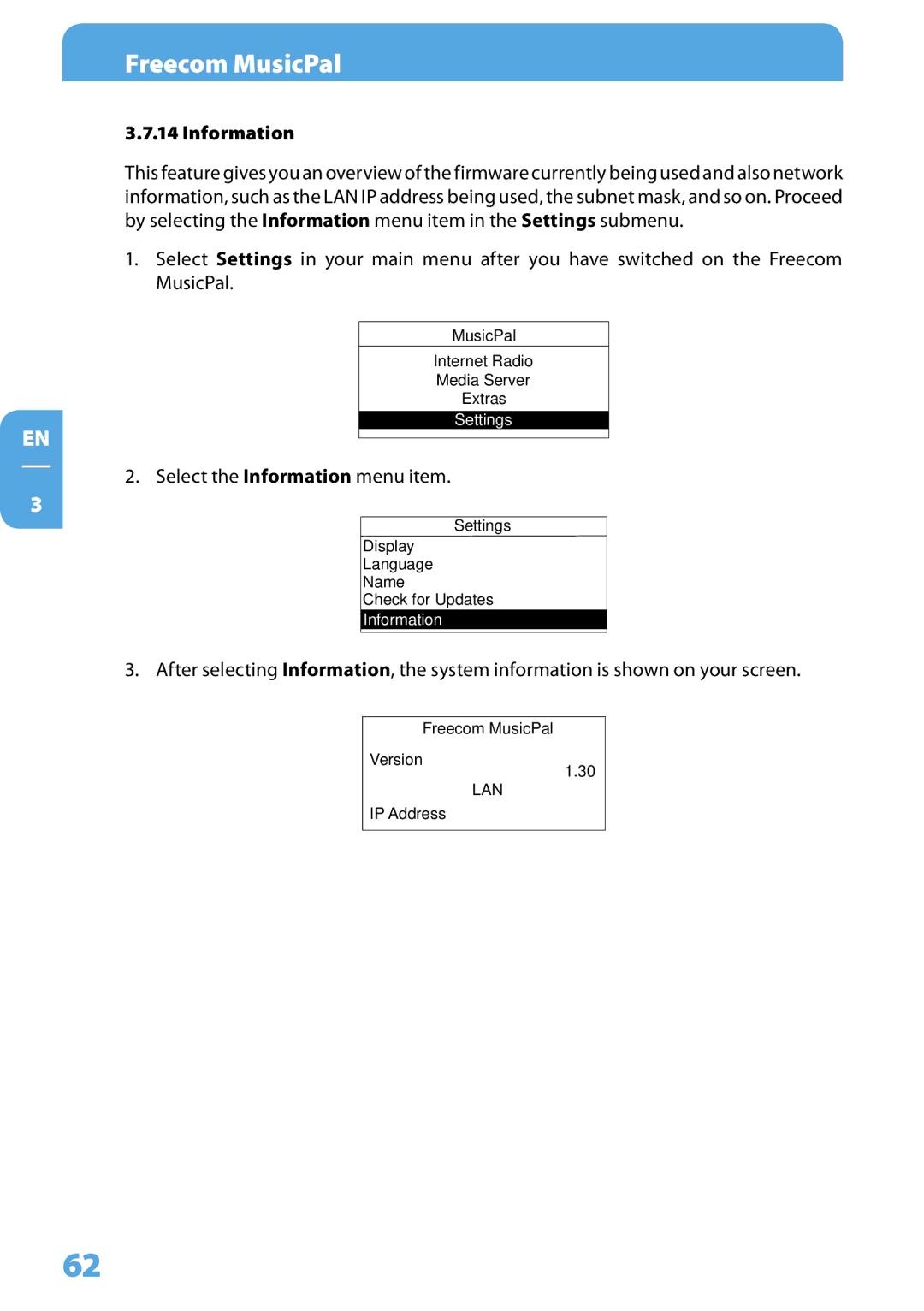 Freecom Technologies MusicPal user manual Information 