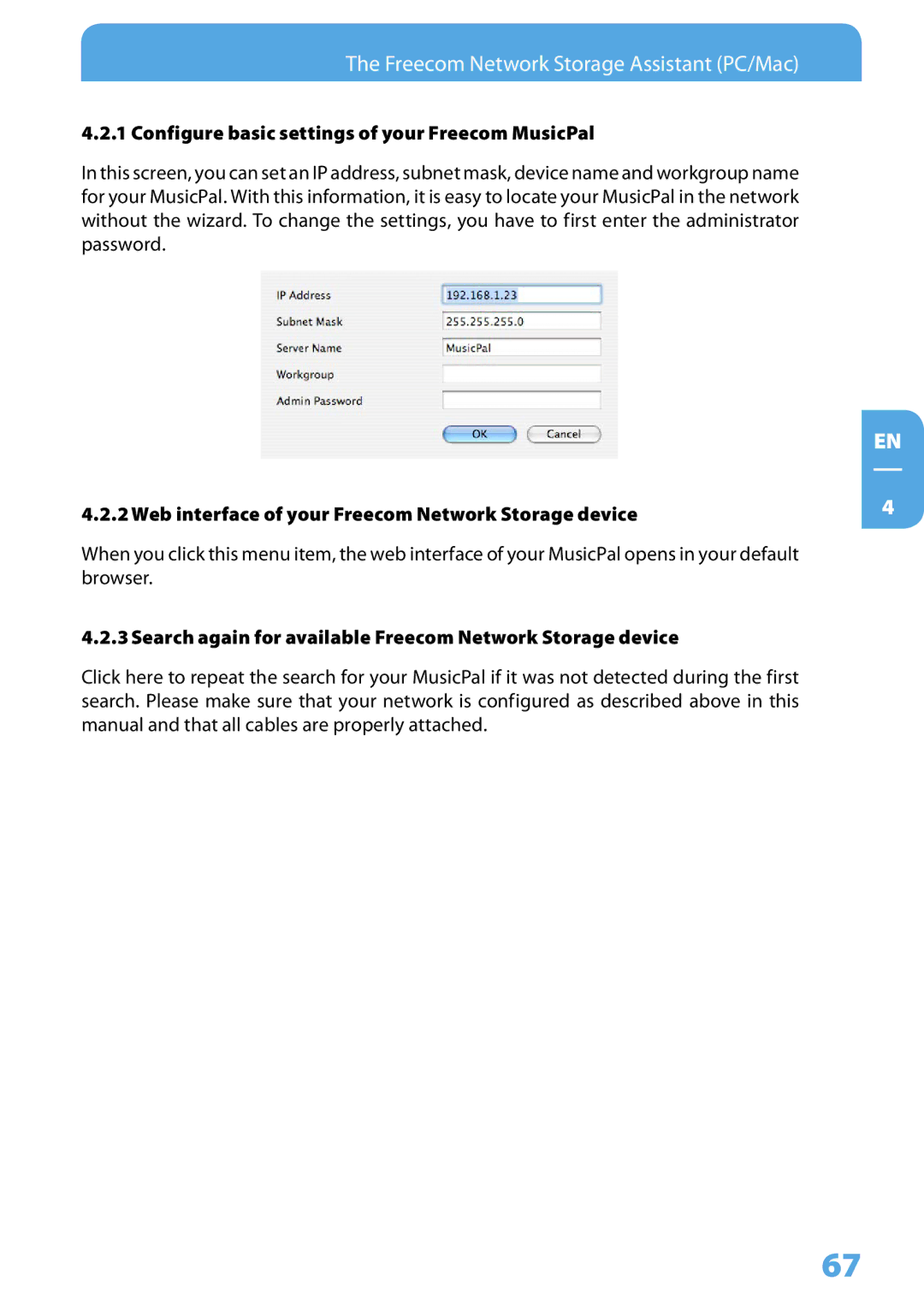 Freecom Technologies user manual ..1 Configure basic settings of your Freecom MusicPal 