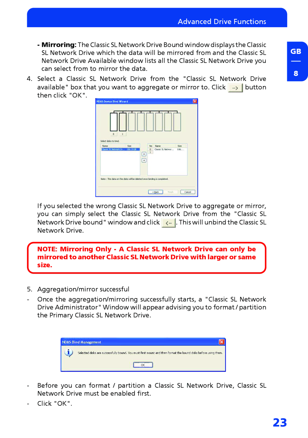 Freecom Technologies Network hard drive manual Advanced Drive Functions 