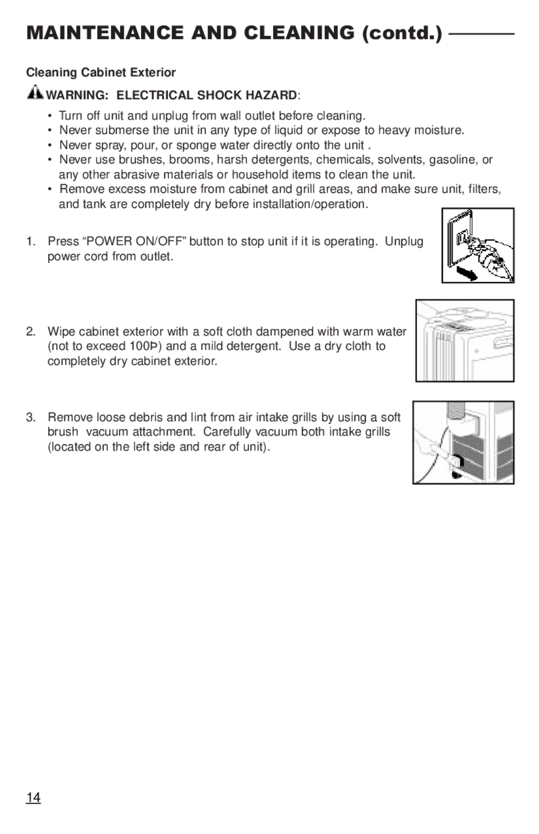 Freecom Technologies RCS-M2000U, RCS-M2000T operation manual Cleaning Cabinet Exterior 