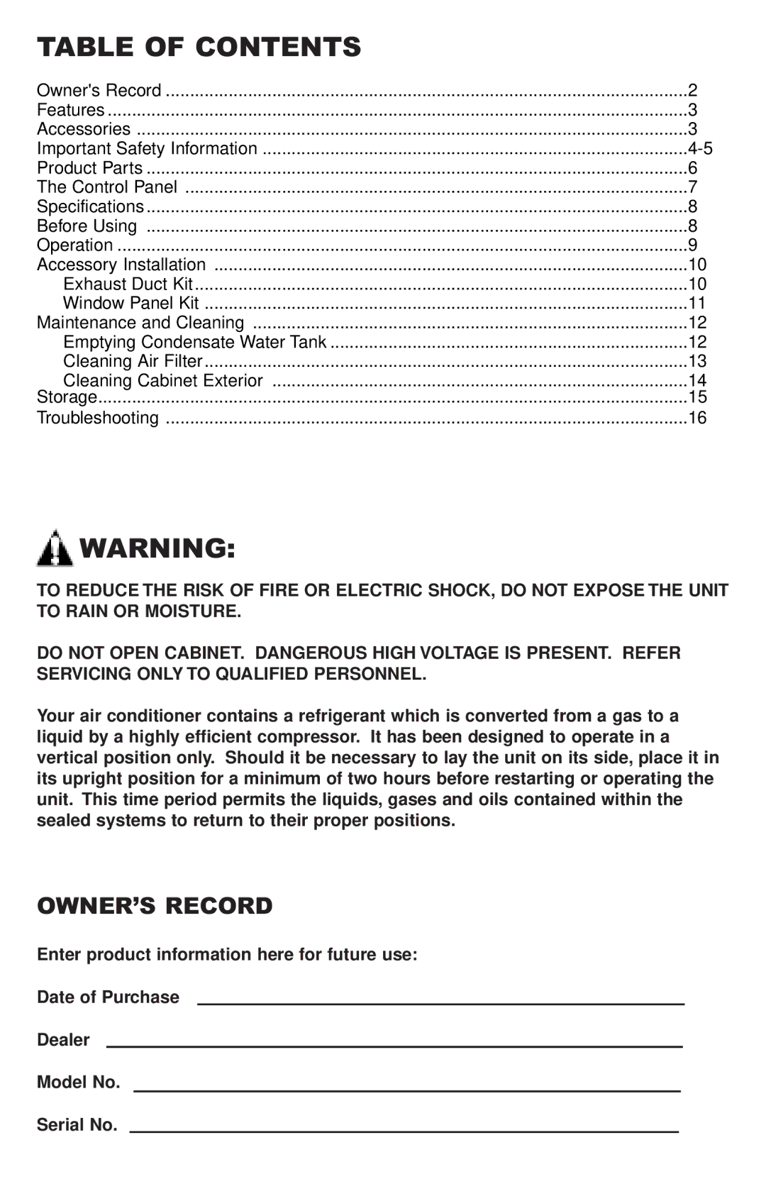 Freecom Technologies RCS-M2000U, RCS-M2000T operation manual Table of Contents 