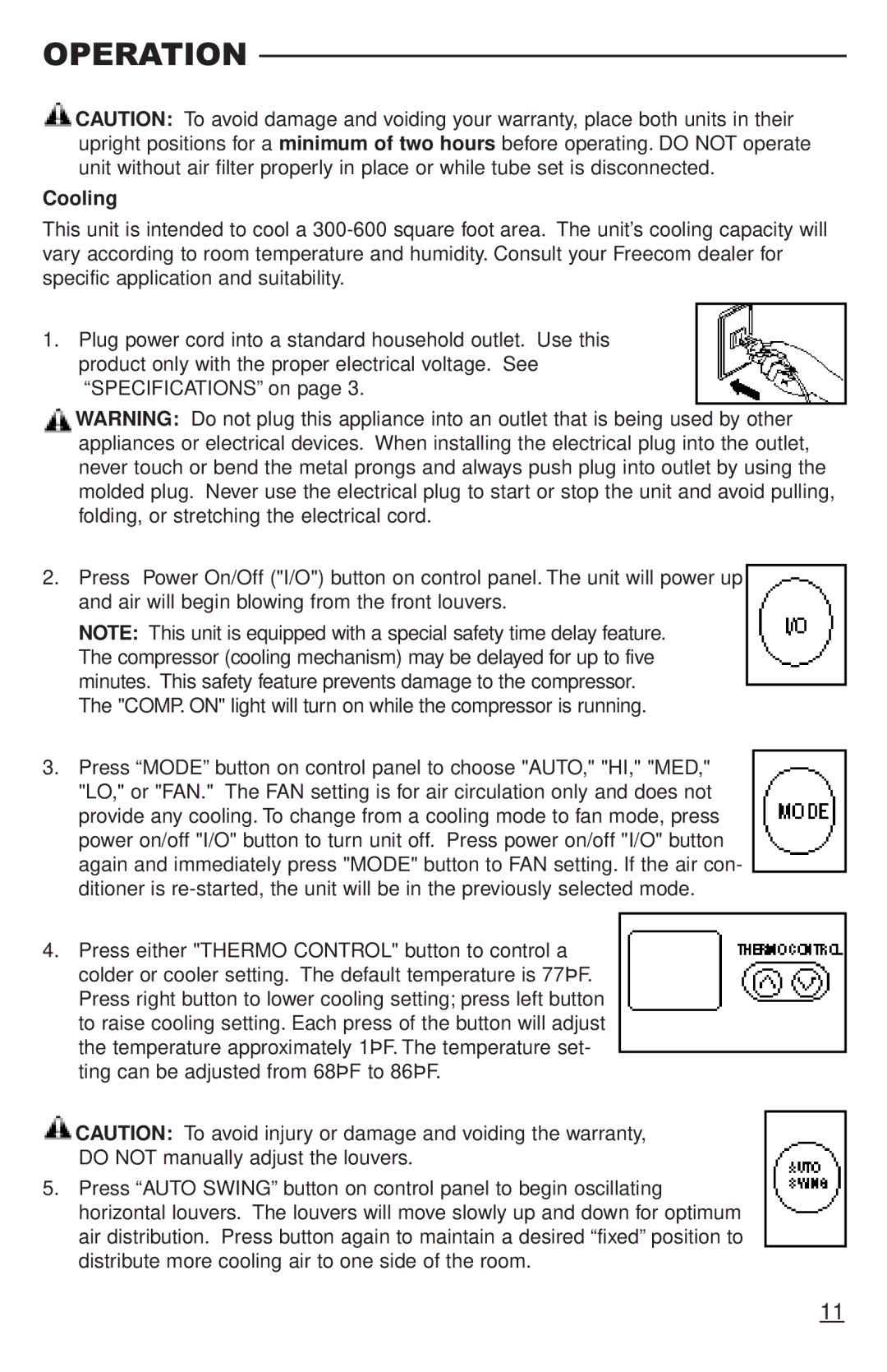 Freecom Technologies RCS-S5000B, RCS-S3000T, RCS-S5000U operation manual Operation, Cooling 