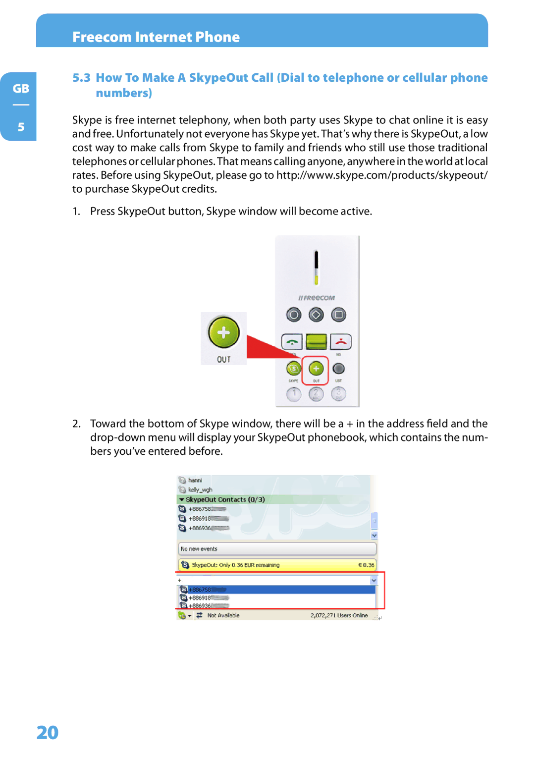 Freecom Technologies Skype Phone user manual Freecom Internet Phone 