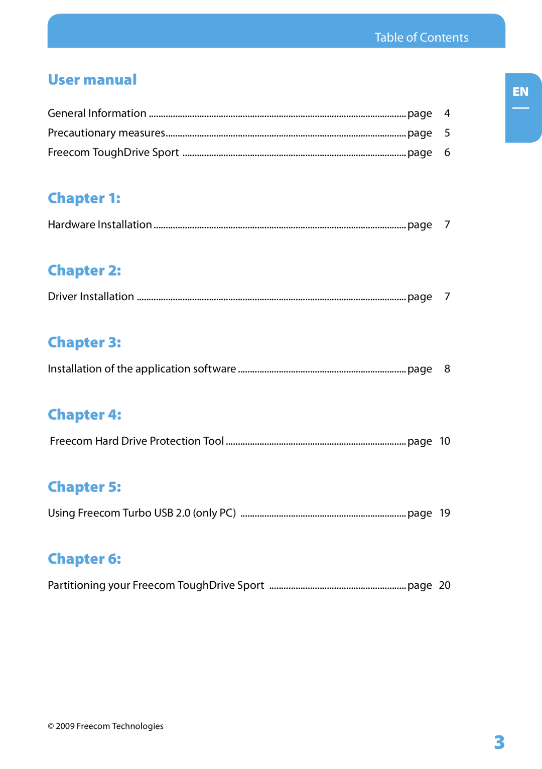 Freecom Technologies Tough Drive Sport user manual Chapter 