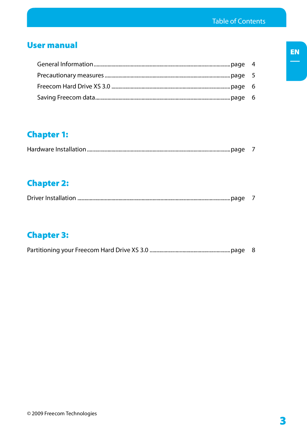 Freecom Technologies XS 3.0 user manual Chapter 