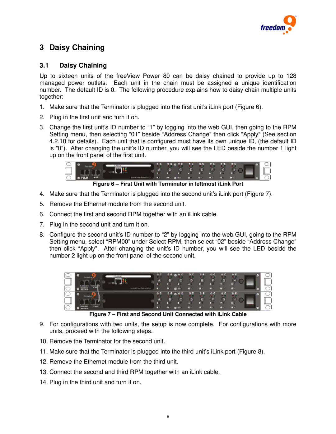 Freedom9 80 user manual Daisy Chaining 