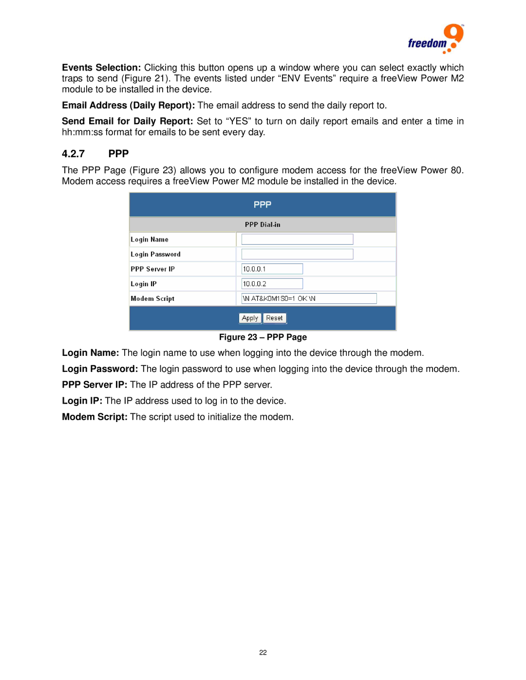 Freedom9 80 user manual 7 PPP, Ppp 