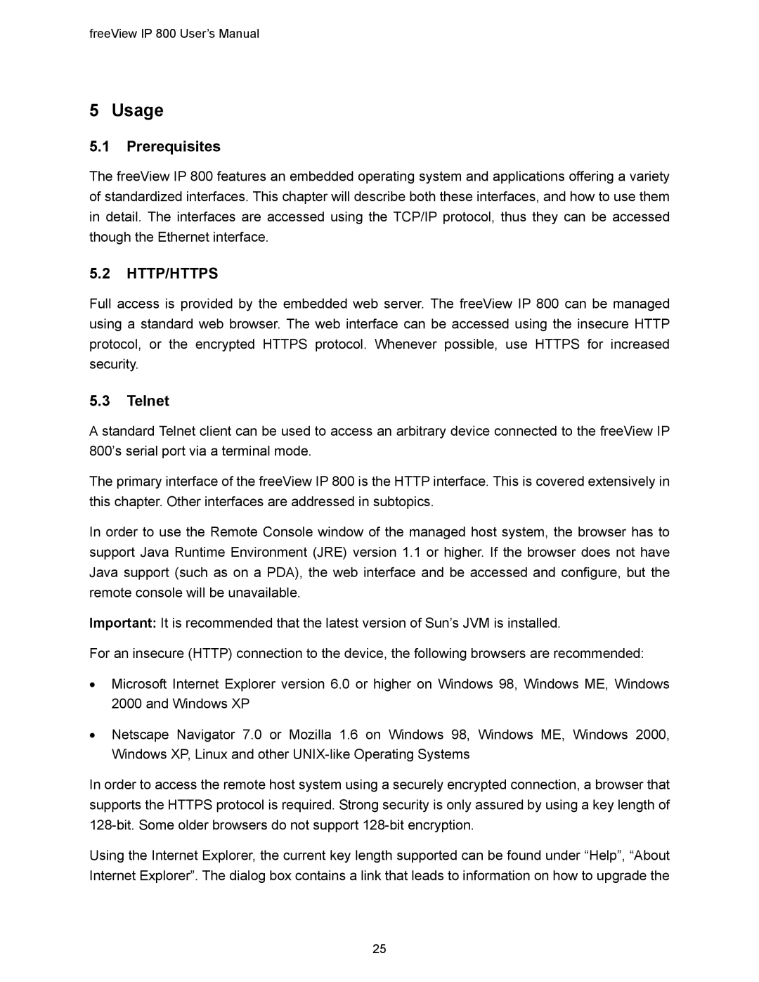 Freedom9 IP 800 manual Prerequisites, Telnet 