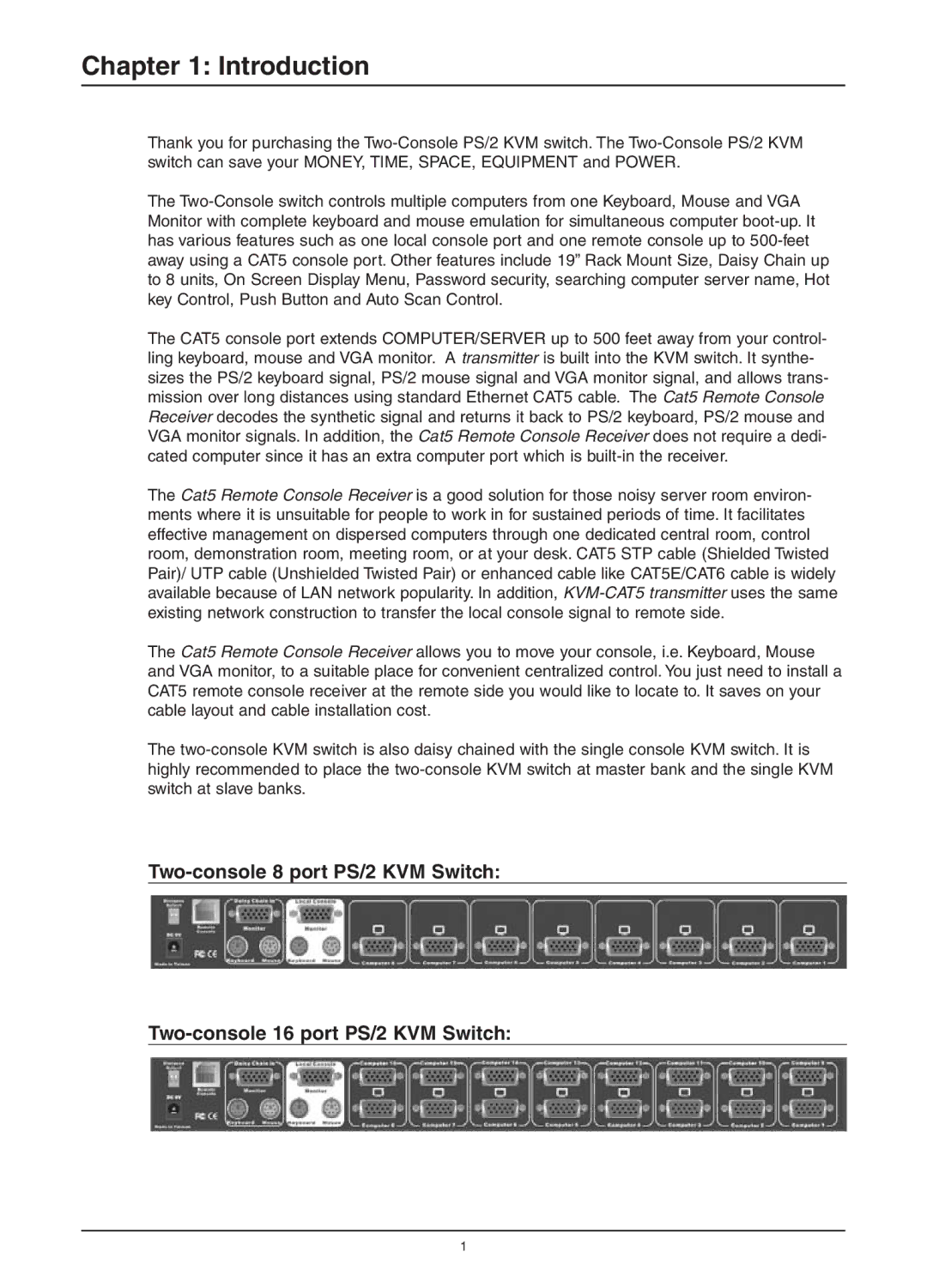 Freedom9 KVM-08H, KVM-16H user manual Introduction 