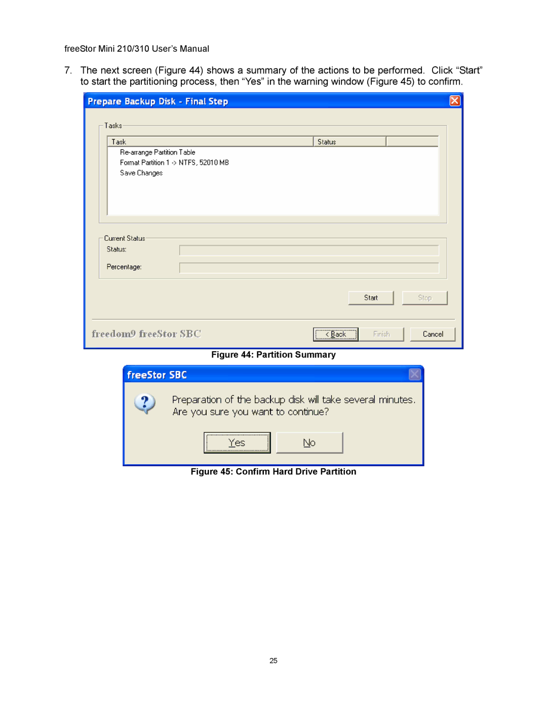 Freedom9 USB user manual Partition Summary 