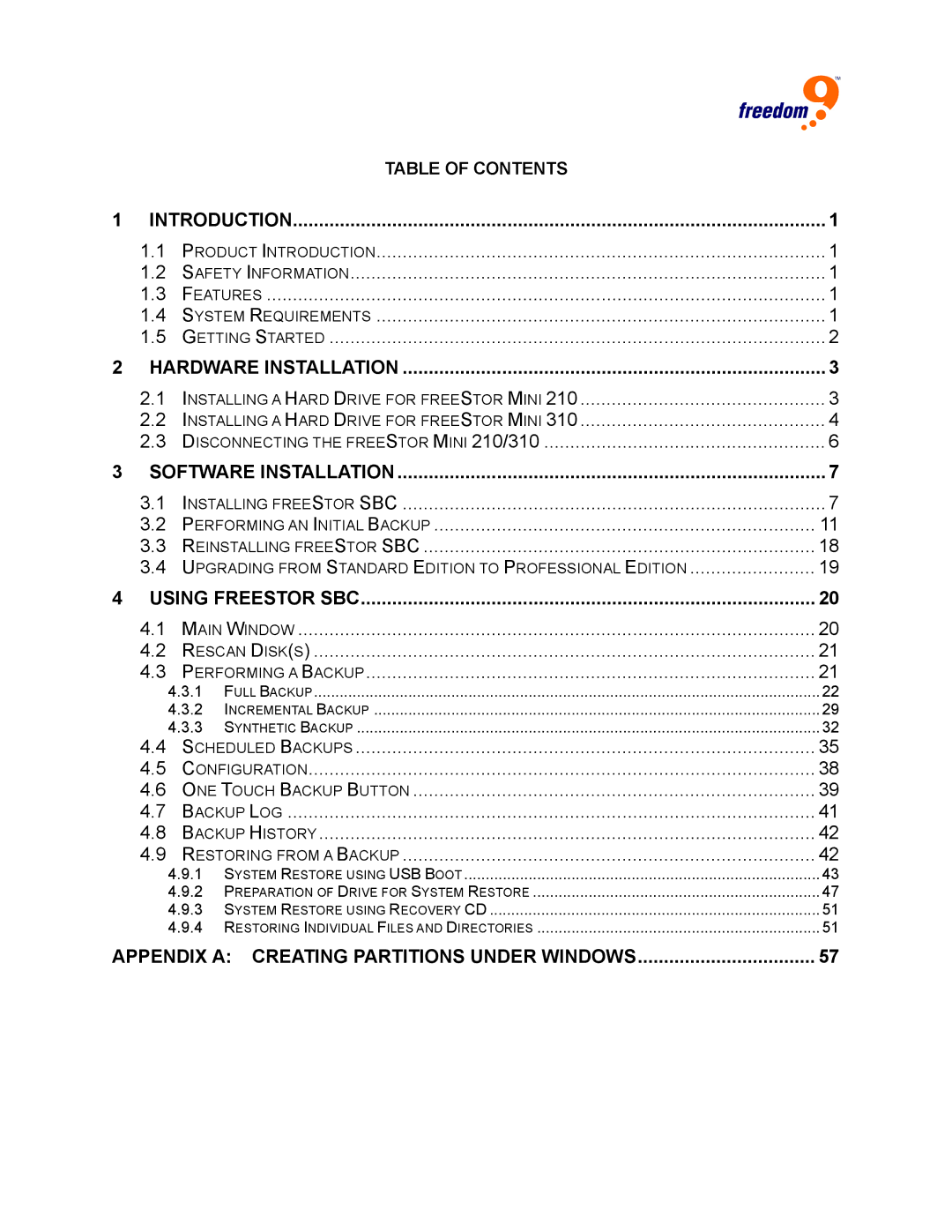 Freedom9 USB user manual Introduction 