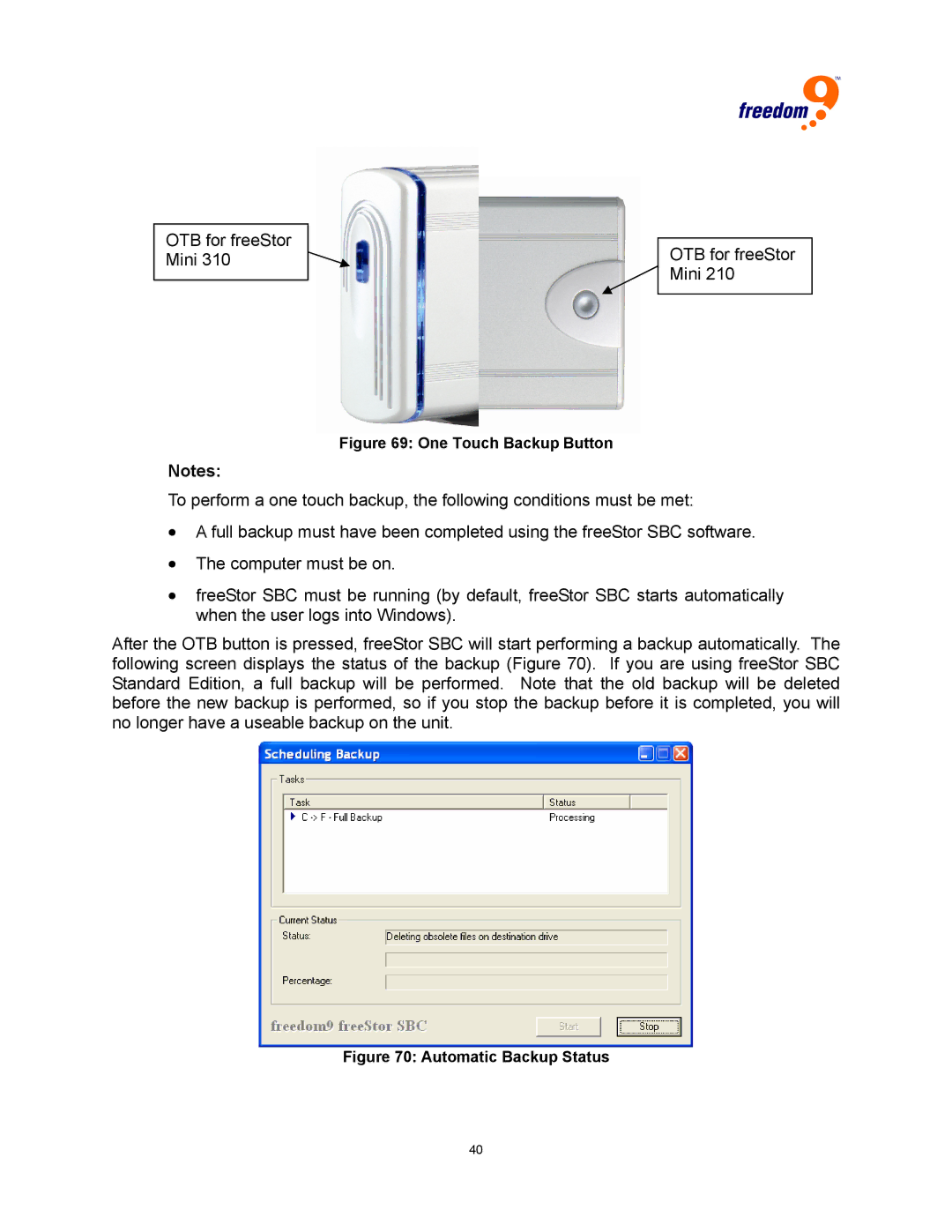 Freedom9 USB user manual OTB for freeStor Mini 