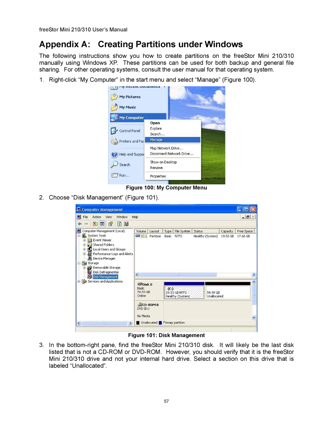 Freedom9 USB user manual Appendix a Creating Partitions under Windows 