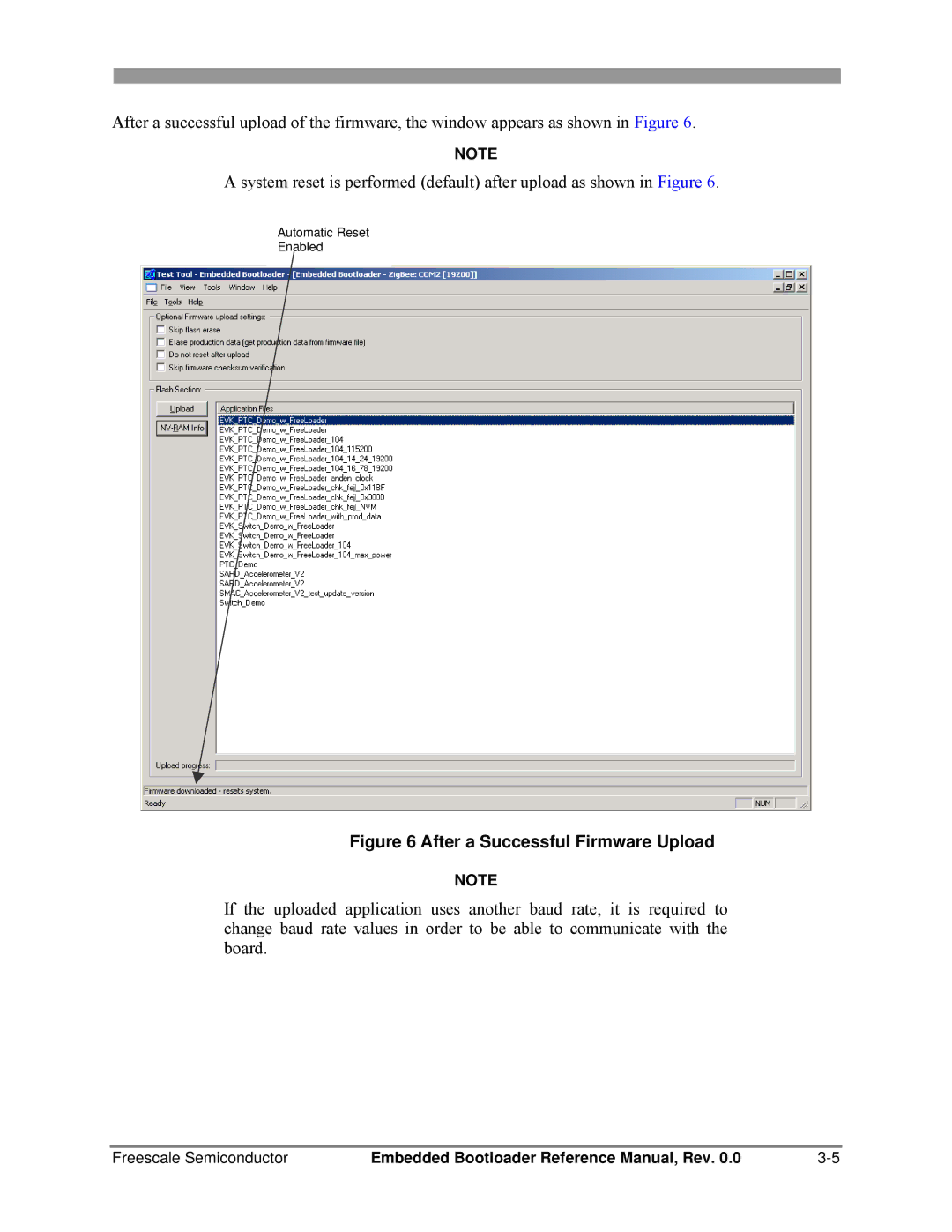 Freescale Semiconductor 802.15.4 manual After a Successful Firmware Upload 