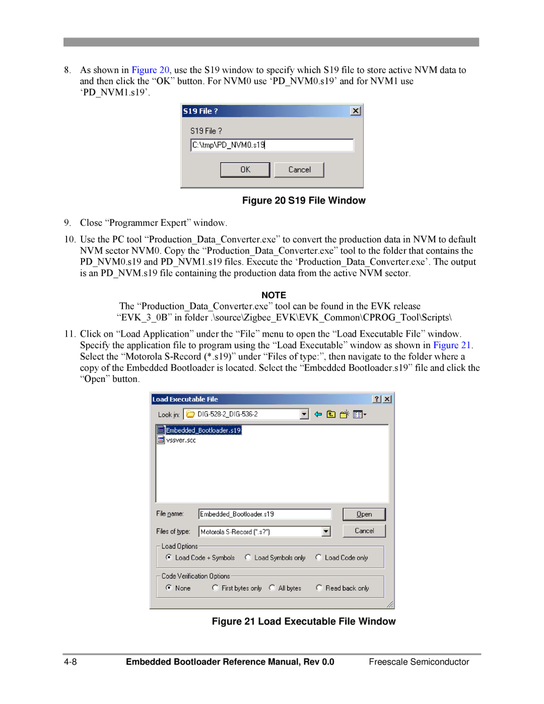 Freescale Semiconductor 802.15.4 manual S19 File Window 