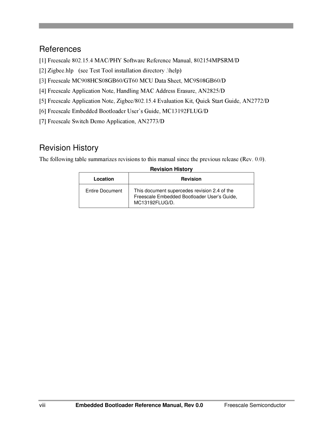 Freescale Semiconductor 802.15.4 manual References 